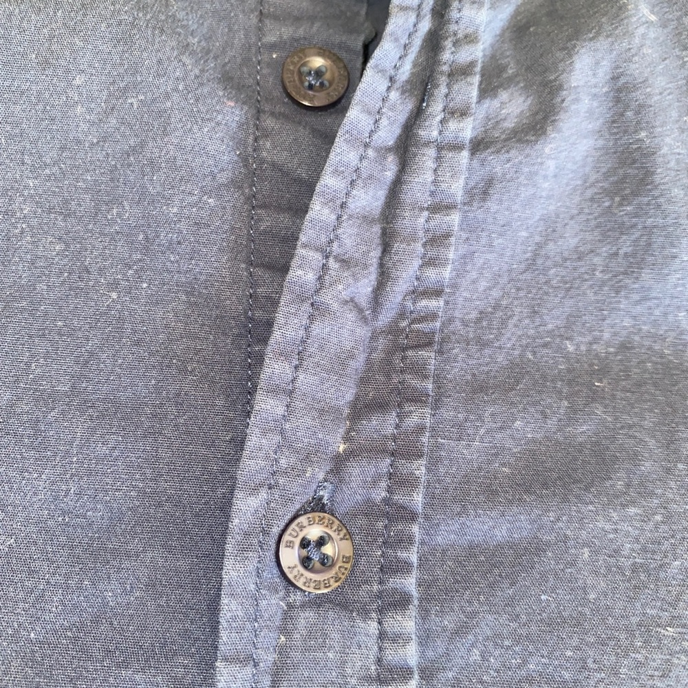 BURBERRY BRIT shirt NOVA check cotton Long Sleeve Men's NAVY size XL - Picture 6 of 6